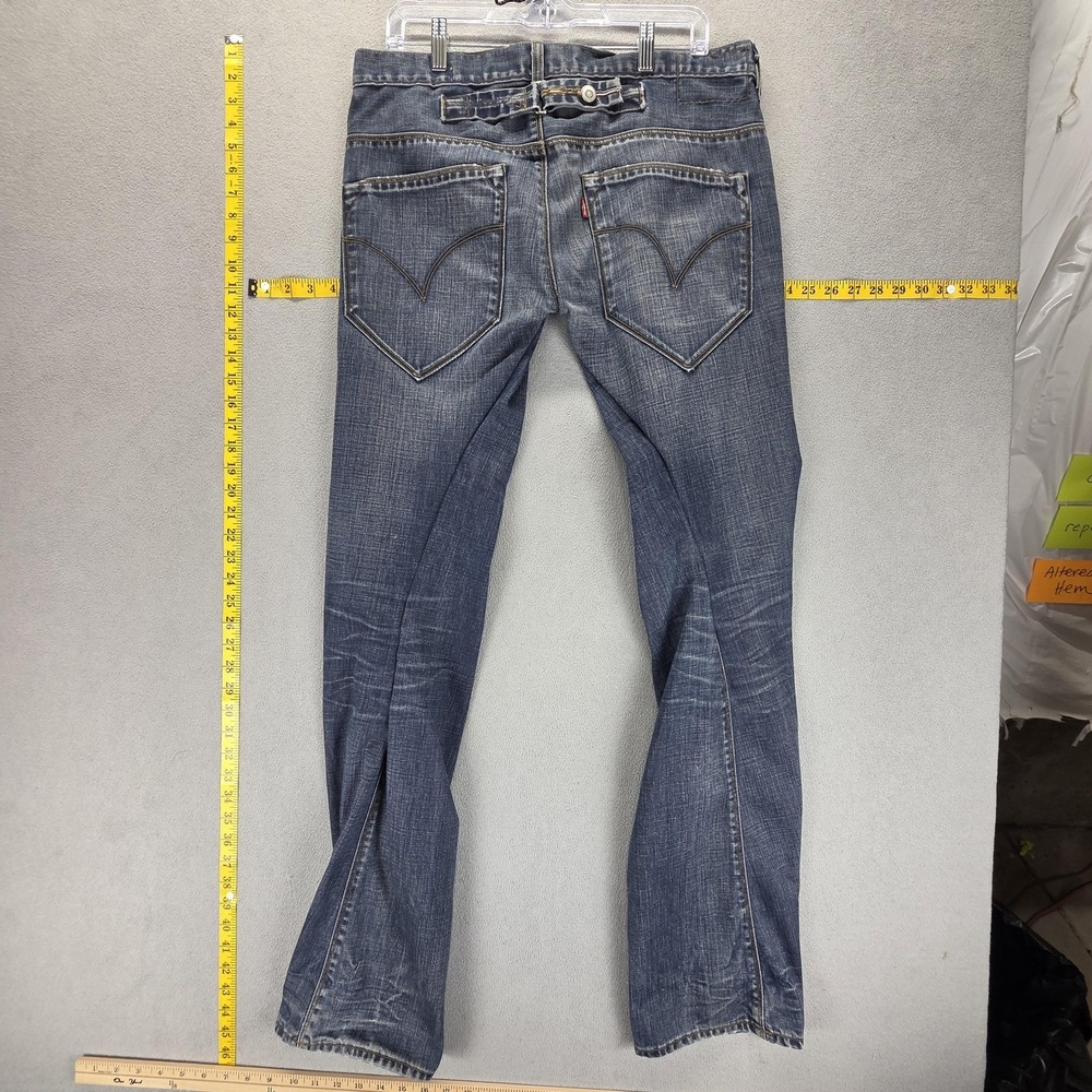 Vintage Levis Engineered Jeans Mens 34x34 Blue Buckle Back Twisted Zip Fly